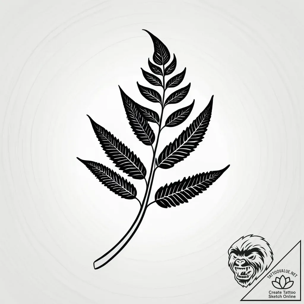 Tattoo sketch, delicate thin line fern leaf c... - style Jagger Old - tattoo sketch (09.11.2025 19:03)