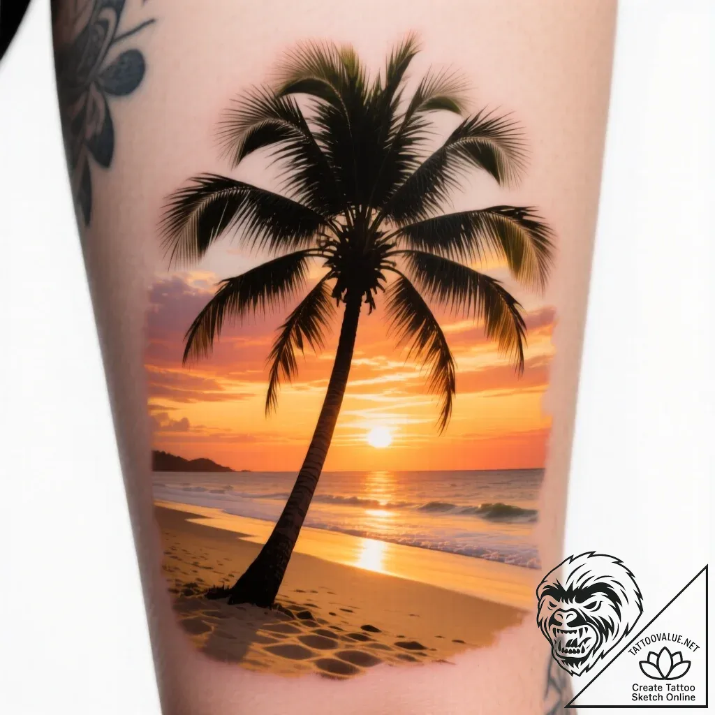 Palm tree - style Flux Inscriptions - tattoo sketch (09.11.2025 19:07)
