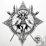 Tat tattoo sketch, valkyrie warrior flying ov… – style Jaeger Mini – tattoo sketch (09.11.2025 19:13)
