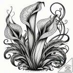 A pitcher plant, tattoo sketch design, dotwor… – style Jaeger Simple – tattoo sketch (09.11.2025 19:58)