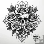 Apocalyptic rose with barbed petals, tattoo l… – style Jaeger Mini – tattoo sketch (09.11.2025 20:01)