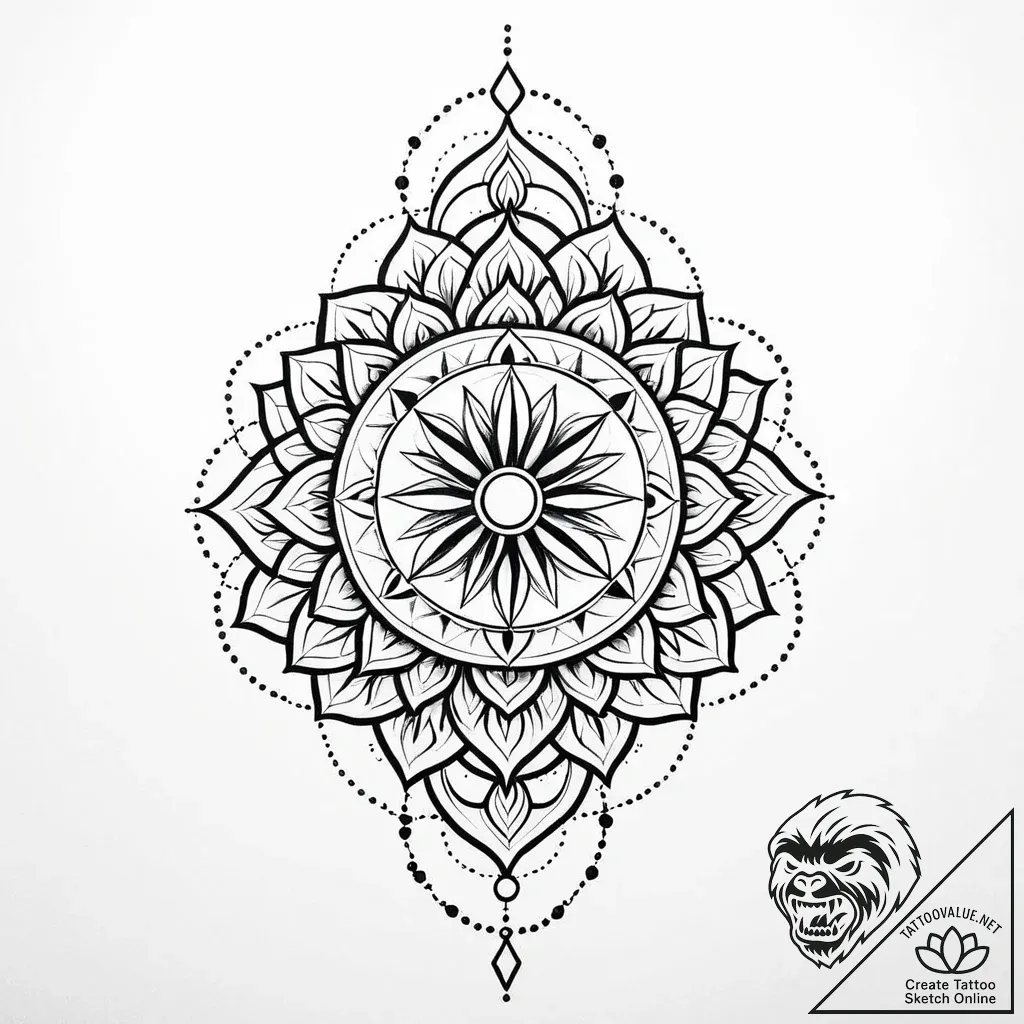 Needle blade beneath spectral tree, tattoo sk... - style Jaeger Mini - tattoo sketch (09.11.2025 21:01)