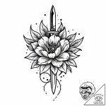 Knife piercing frozen bloom, tattoo sketch de… – style Jaeger Mini – tattoo sketch (09.11.2025 21:24)