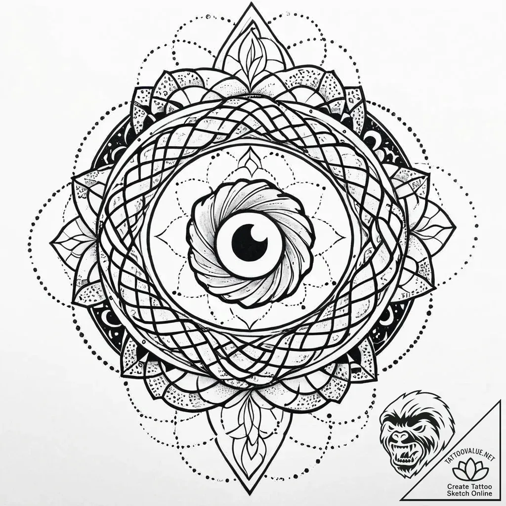 Hallowed serpent through celestial bloom, ink... - style Jaeger Mini - tattoo sketch (09.11.2025 21:37)