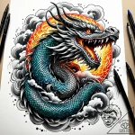Tat tattoo sketch, japanese dragon coiling th… – style Jaeger Simple – tattoo sketch (09.11.2025 22:10)
