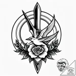 Ring, concept art for tattoo, stylized interp… – style Jagger Old – tattoo sketch (09.11.2025 22:40)