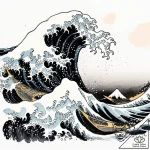 Tsunami wave in the style of hokusai, tattoo… – style Flux Inscriptions – tattoo sketch (09.11.2025 22:55)