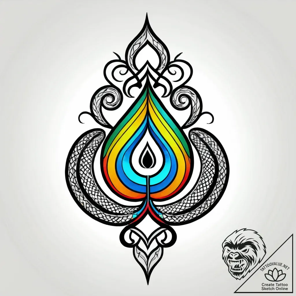 Dividing serpent, one head light, one head da... - style Jagger Old - tattoo sketch (09.11.2025 23:04)