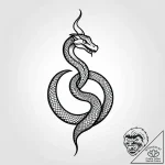 Hollow serpent beneath spectral spire, tattoo… – style Jagger Old – tattoo sketch (09.11.2025 23:27)