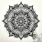 Tattoo sketch, intricate mandala radiating fr… – style Jaeger Simple – tattoo sketch (09.11.2025 23:33)