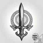 Dagger through lunar emblem, artistic tattoo… – style Jagger Old – tattoo sketch (10.11.2025 00:03)