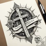 Adage in latin, inscribed on a weathered scro… – style Jaeger Simple – tattoo sketch (10.11.2025 00:07)