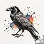 Ink splatter forming a raven, tattoo drawing… – style Flux Inscriptions – tattoo sketch (10.11.2025 00:52)