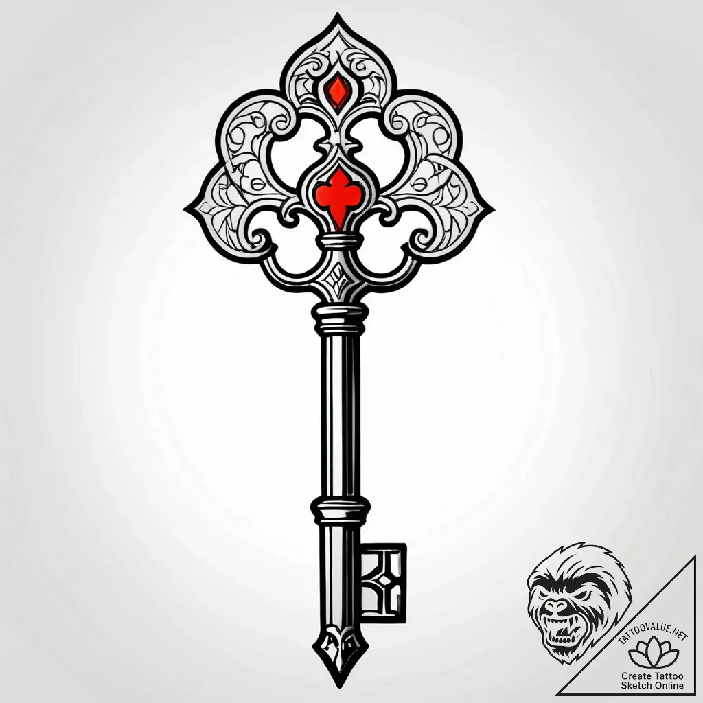 Antique key collection, concept art for tatto... - style Jagger Old - tattoo sketch (10.11.2025 01:12)