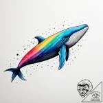 Cosmic whale with a galaxy painted on its bac… – style Jaeger Simple – tattoo sketch (10.11.2025 01:19)