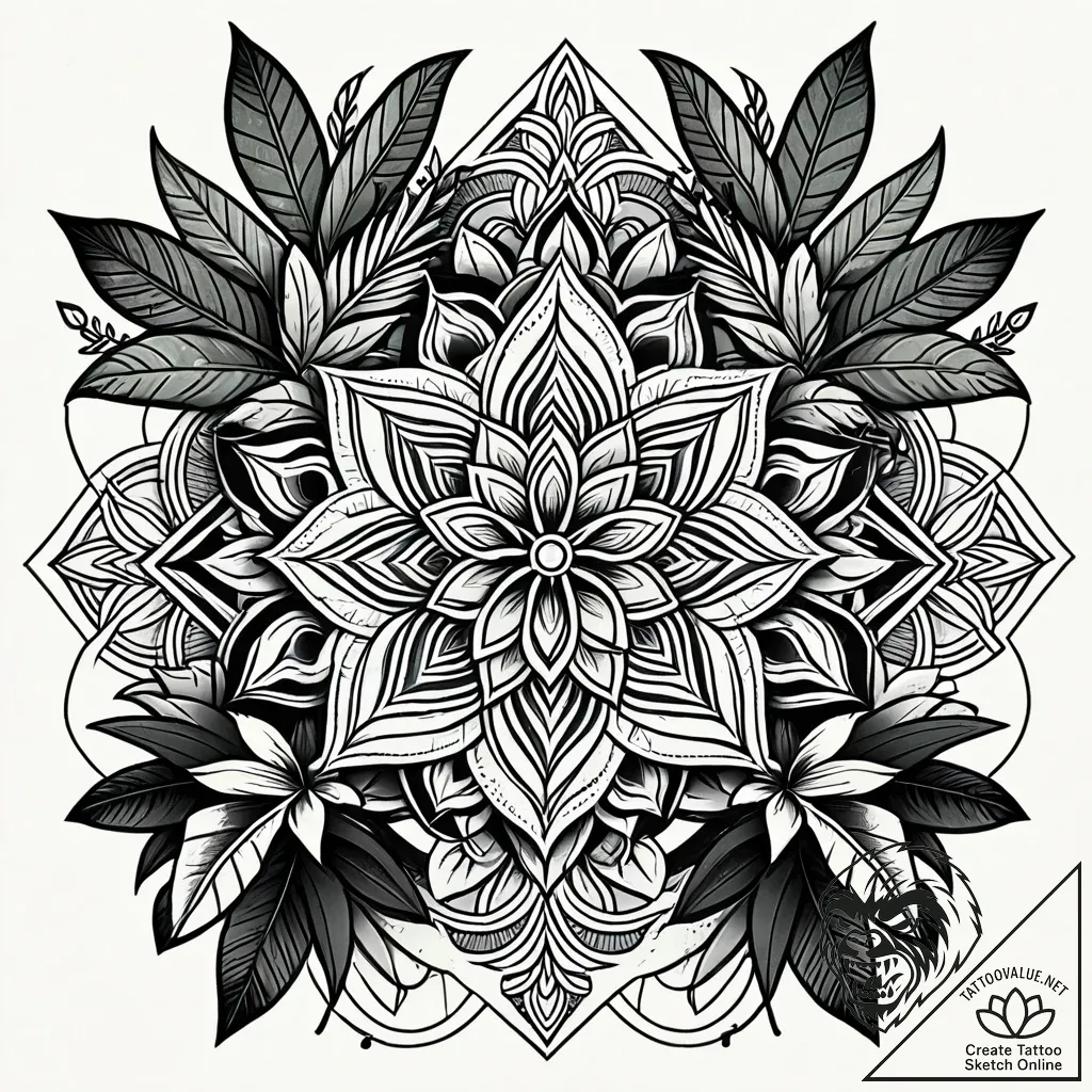 Tat tattoo sketch, dense jungle vines with br... - style Jaeger Simple - tattoo sketch (10.11.2025 01:55)