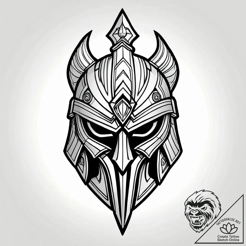 Spartan helmet, concept art for tattoo, uniqu... - style Jagger Old - tattoo sketch (10.11.2025 02:01)