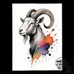 Goat, tattoo line art, black and grey tattoo… – style Flux Inscriptions – tattoo sketch (10.11.2025 02:16)