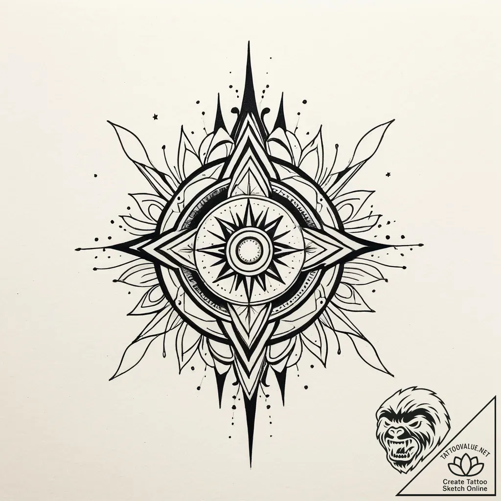 Q, artistic tattoo sketch, minimalist approac... - style Jaeger Simple - tattoo sketch (10.11.2025 02:19)