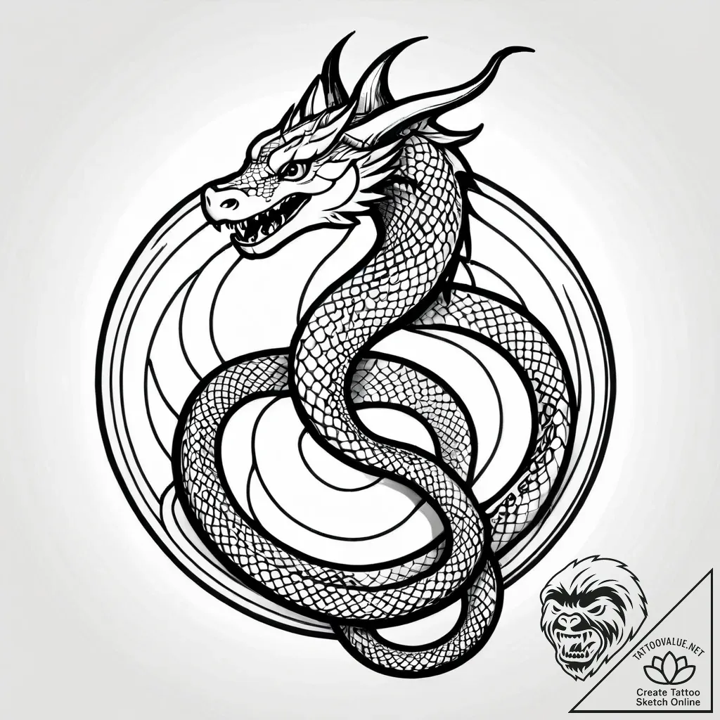 Quartz serpent devouring ancient rune, concep... - style Jagger Old - tattoo sketch (10.11.2025 02:25)