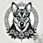 Tattoo sketch, loyal dog with protective stan… – style Jagger Old – tattoo sketch (10.11.2025 02:37)