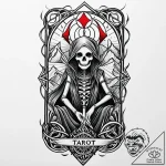 Tarot card (death) with a modern twist, artis… – style Jaeger Mini – tattoo sketch (10.11.2025 02:45)