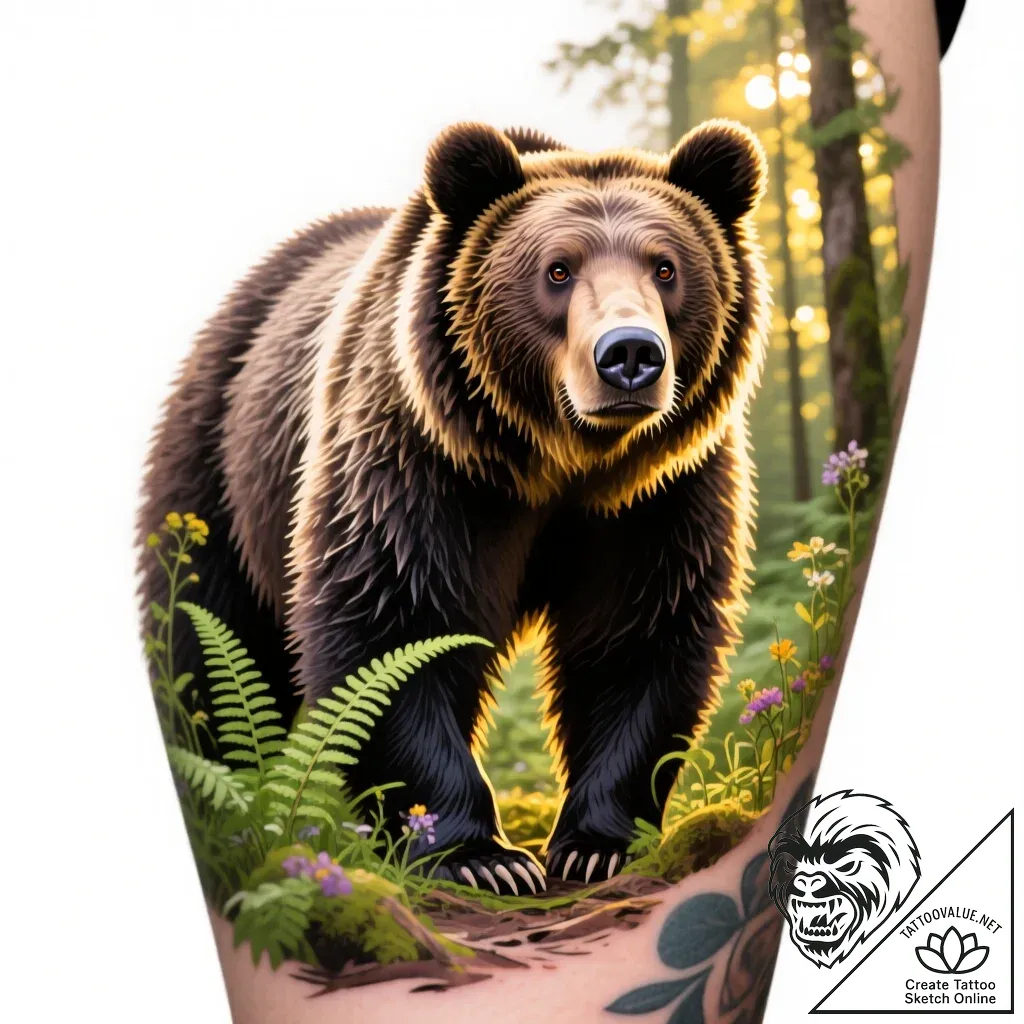 Bear - style Flux Inscriptions - tattoo sketch (10.11.2025 03:16)