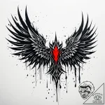Jagged wings tearing through mist, tattoo dra… – style Jaeger Simple – tattoo sketch (10.11.2025 03:30)