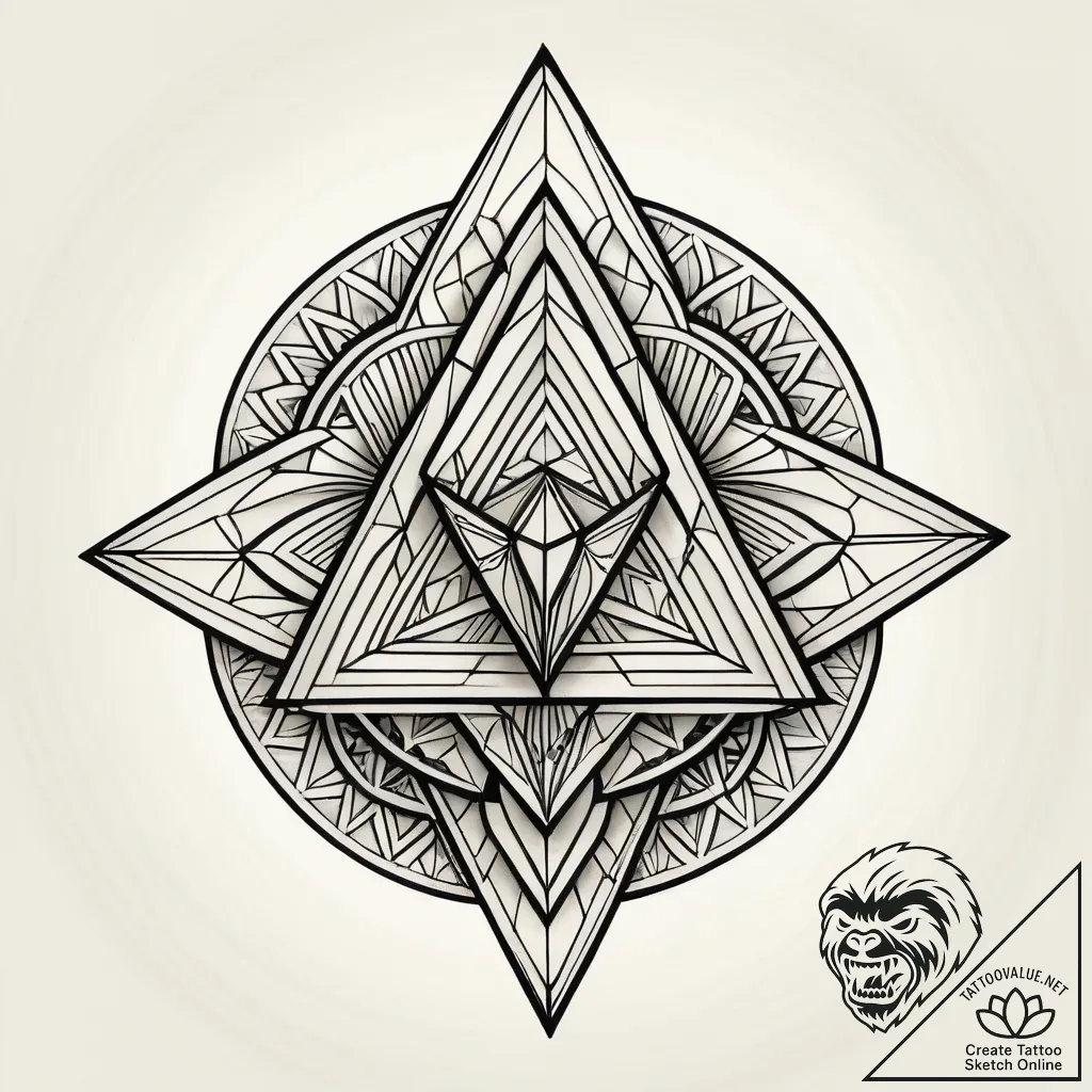 Cubes, artistic tattoo sketch, on a clean whi... - style Jagger Old - tattoo sketch (10.11.2025 04:24)