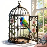 Bird and cage – style Flux Inscriptions – tattoo sketch (10.11.2025 04:28)