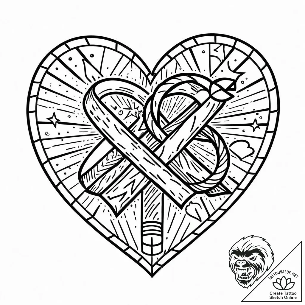 Band-aids, crossed, one with a heart, one wit... - style Jaeger Mini - tattoo sketch (10.11.2025 04:46)