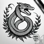 Night serpent through frozen bloom, tattoo dr… – style Jagger Old – tattoo sketch (10.11.2025 04:48)