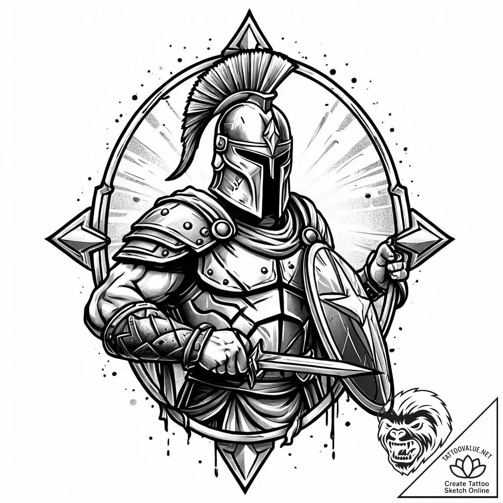 Spartan warrior (is there, but can be in a ph... - style Jaeger Mini - tattoo sketch (10.11.2025 04:58)