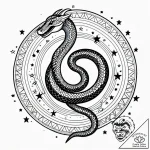 Oracle serpent coiling through stars, artisti… – style Jagger Old – tattoo sketch (10.11.2025 05:00)