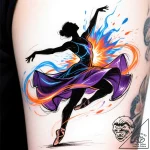 Tat tattoo sketch, dancerвђ™s silhouette surr… – style Flux Inscriptions – tattoo sketch (10.11.2025 05:04)