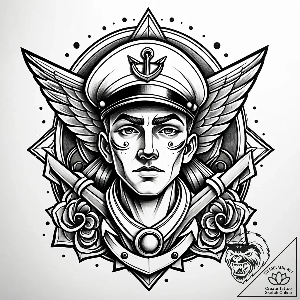 D, tattoo line art, professional artwork, exp... - style Jaeger Simple - tattoo sketch (10.11.2025 05:06)
