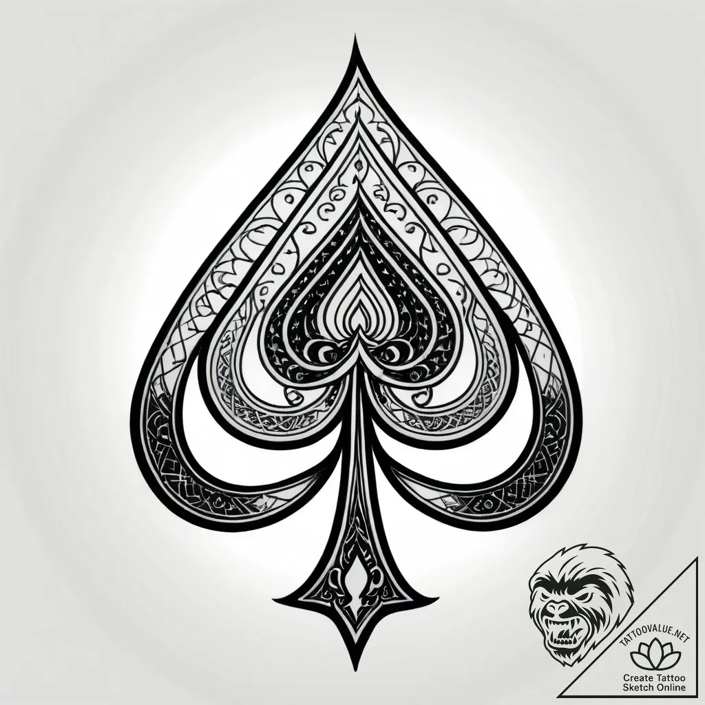 Queen of spades - style Jagger Old - tattoo sketch (10.11.2025 05:24)