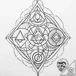 The alchemical symbols for the four elements,… – style Jaeger Mini – tattoo sketch (10.11.2025 05:33)