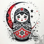 Matryoshka doll, each layer revealing a diffe… – style Jaeger Simple – tattoo sketch (10.11.2025 05:43)