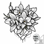 Orchid, tattoo sketch design, minimalist appr… – style Jaeger Mini – tattoo sketch (10.11.2025 05:46)