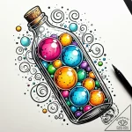 A whimsical bubble in a bottle, trapped,, con… – style Jaeger Simple – tattoo sketch (10.11.2025 05:55)