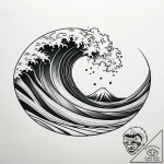 Tattoo sketch, minimalist wave with negative… – style Jaeger Simple – tattoo sketch (10.11.2025 06:19)