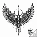 Icarus with mechanical wings, tattoo flash sh… – style Jaeger Mini – tattoo sketch (10.11.2025 06:22)