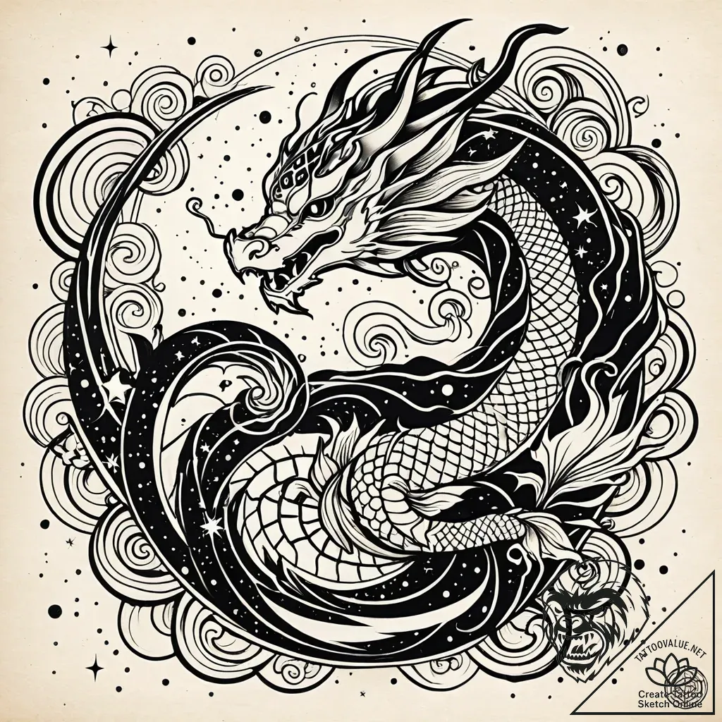 Tat tattoo sketch, cosmic tattoo with swirlin... - style Jaeger Simple - tattoo sketch (10.11.2025 06:31)