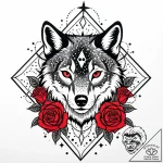 Astral wolf with galaxy fur, ink illustration… – style Jaeger Mini – tattoo sketch (10.11.2025 06:34)