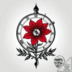 Clock hands made of wilting flower stems, tat… – style Jagger Old – tattoo sketch (10.11.2025 06:37)