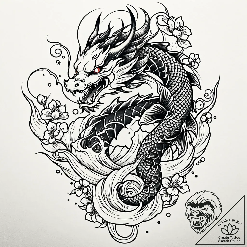 Q, tattoo sketch design, irezumi japanese tat... - style Jaeger Mini - tattoo sketch (10.11.2025 06:46)