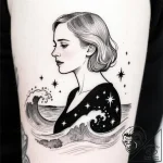 Tat tattoo sketch, saoirse silhouette with wa… – style Flux Inscriptions – tattoo sketch (10.11.2025 06:52)