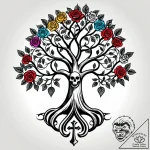 Yggdrasil (world tree) with feminine, gracefu… – style Jagger Old – tattoo sketch (10.11.2025 07:01)