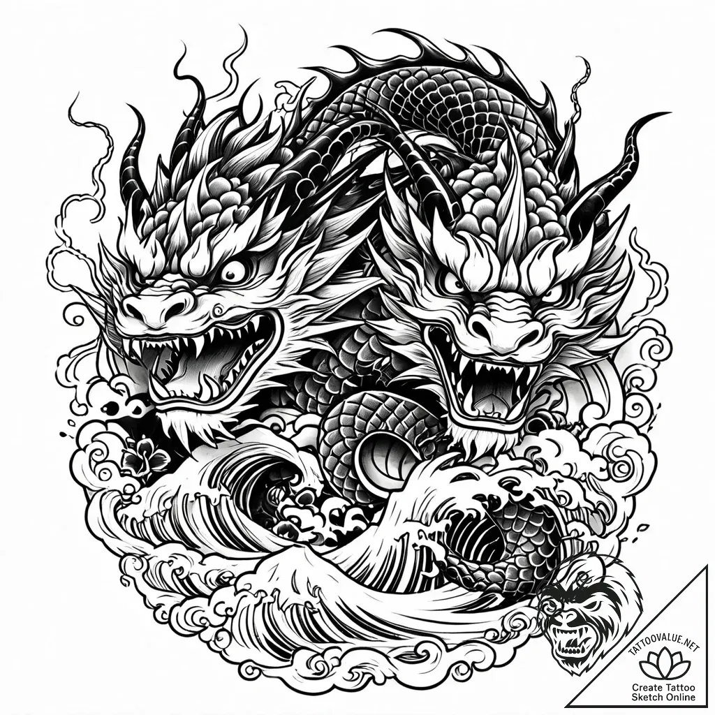 Diesel engine block with demonic faces forged... - style Jaeger Mini - tattoo sketch (10.11.2025 07:10)